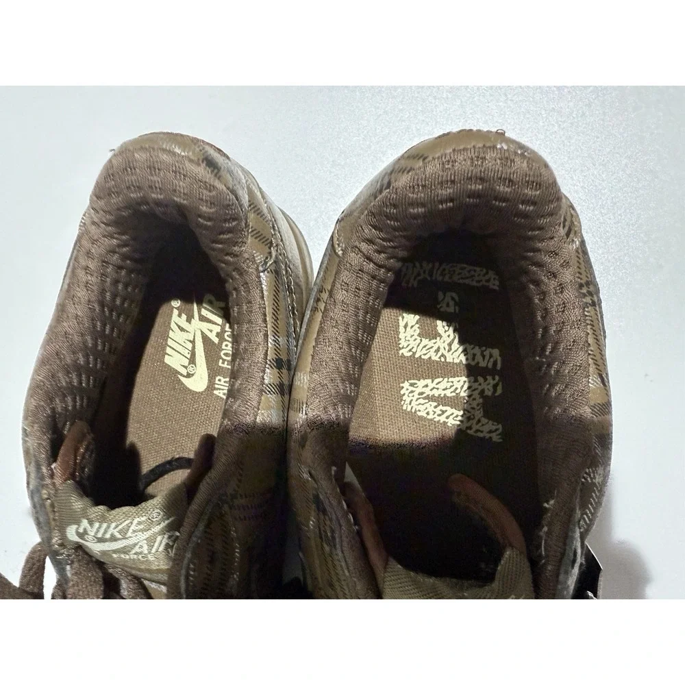 Nike‎ Air Force 1 Low Plaid Brand Brown NEW RARE Sz 7